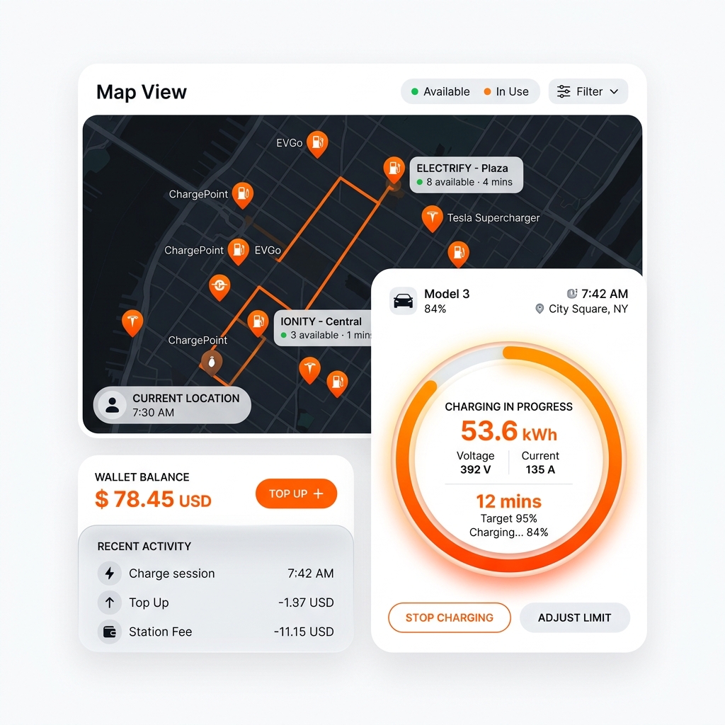 Sunnur EV App Mockup